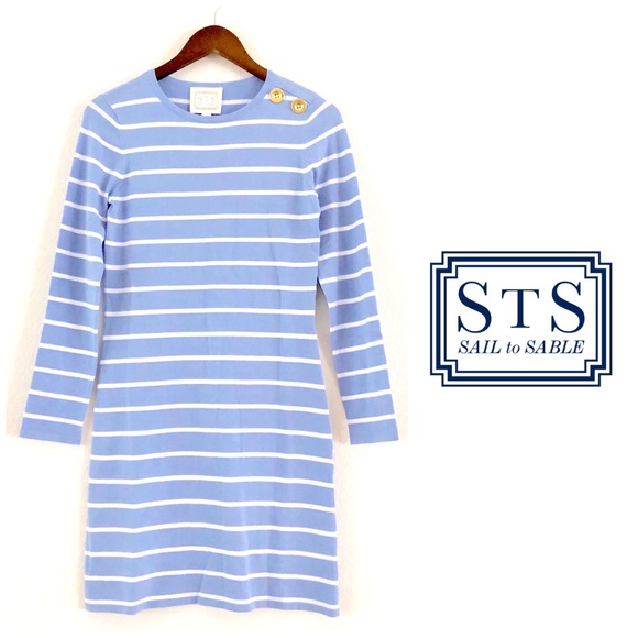 NWT Sail To Sable STS Striped Cotton Sweater Dress - Picture 3 of 8